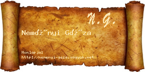 Neményi Géza névjegykártya