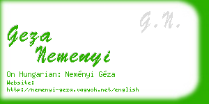 geza nemenyi business card