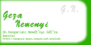 geza nemenyi business card